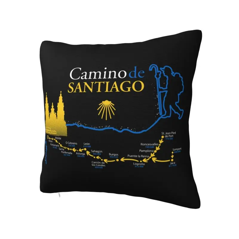 Buen Camino De Santiago Throw Pillow Case Home Decor Cushions Cover For Sofa Car Seat Square Polyester Pillowcase
