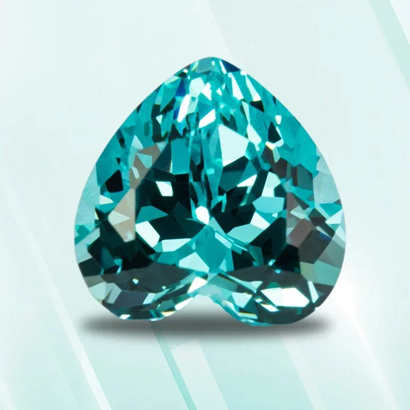 

Lab Grown Paraiba VVS1 Heart Shape Stone For Charms Diy Jewelry Making Pendant Earrings Materials Selectable AGL Certifi