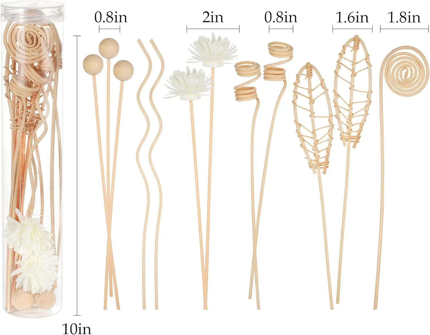 Reed Diffuser Stick, Natural Rattan Flower Reed Fragrance Diffuser Set, Fragrance Diffuser Replacement Rattan Sticks Home Decor