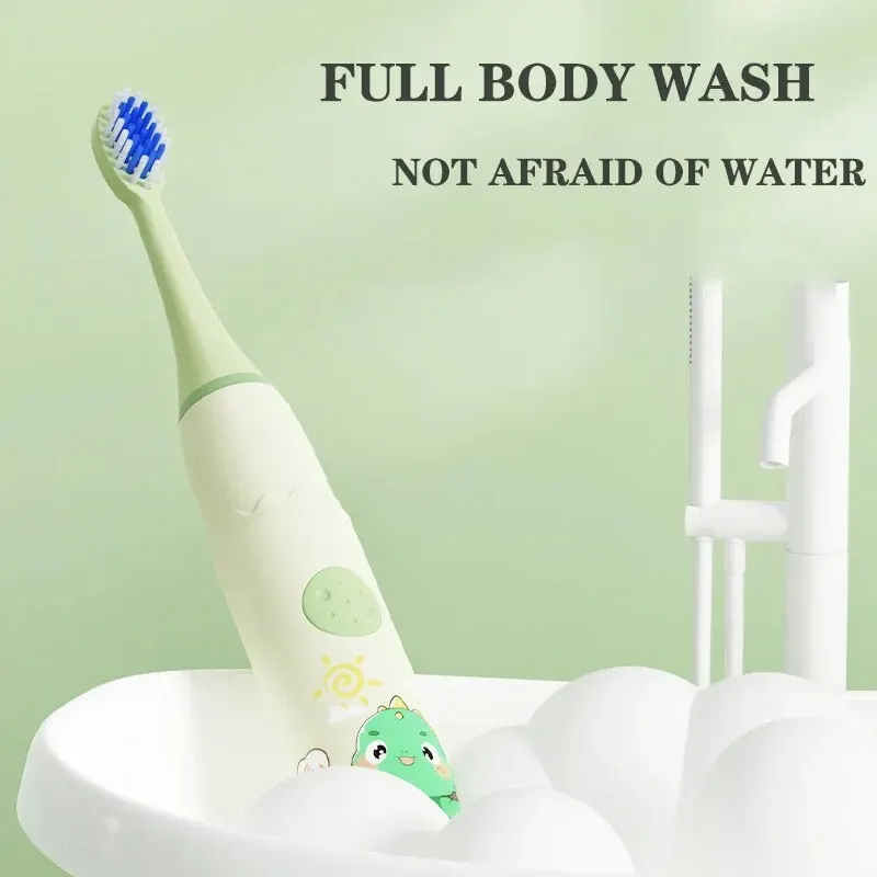 D6 New Children\'s Toothbrush Cartoon Soundwave Toothbrush Electric Soft Hair Battery Children\'s Electric Toothbrush (No Battery)