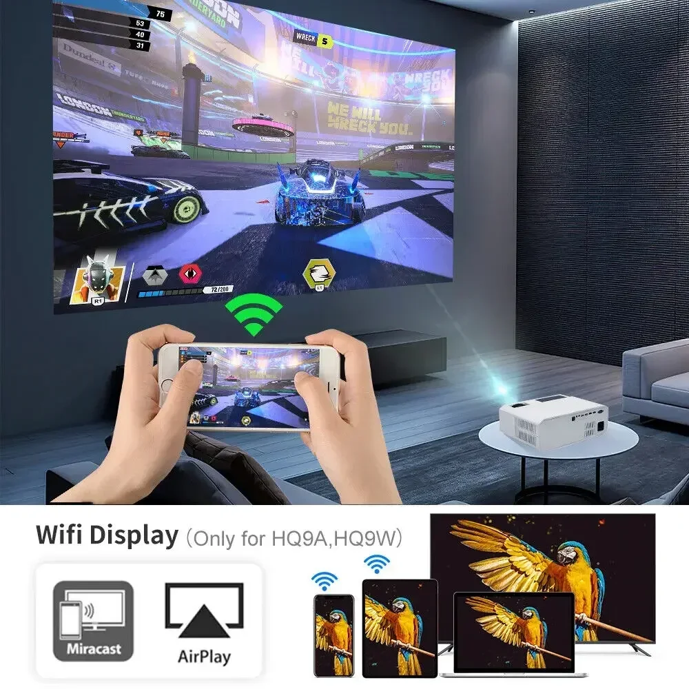 New Sales LED 1080P 4K 8000 Lumens FHD Android 10.0 5G WIFI Projector for Home Theater