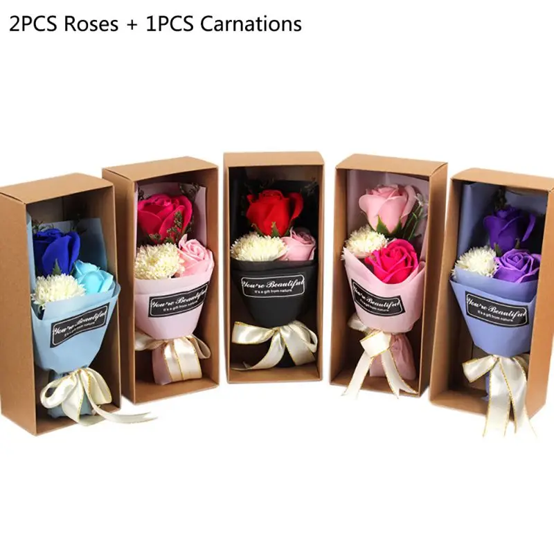 Artificial Rose Bouquet in Gift Box Forever Gifts for Her Valentine's Day Anniversary Wedding Mothers Day Birthday Proposal