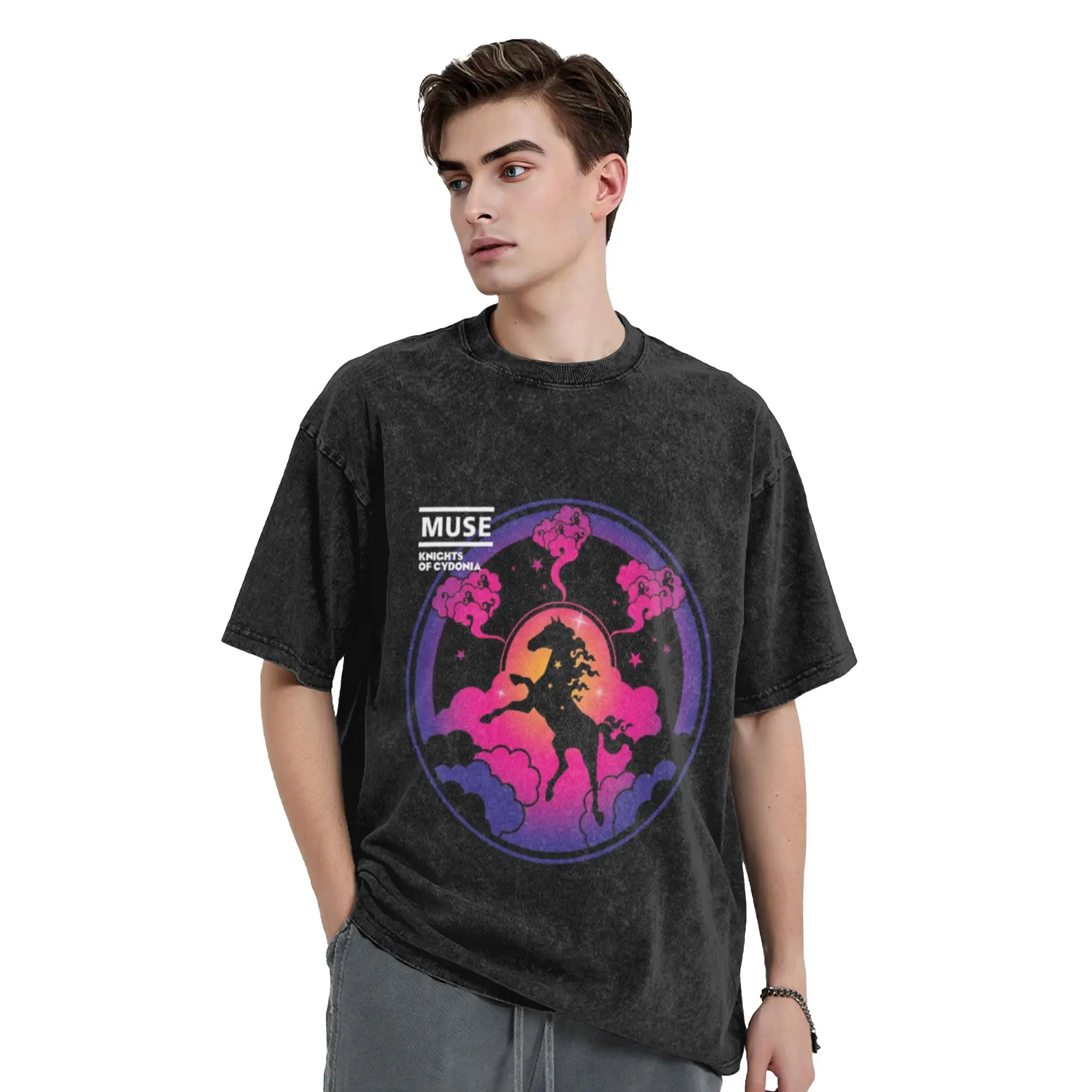 knight of cydonia Classic Trendy A Washed T Shirt Men's Women's Oversized Cotton Tees Tops