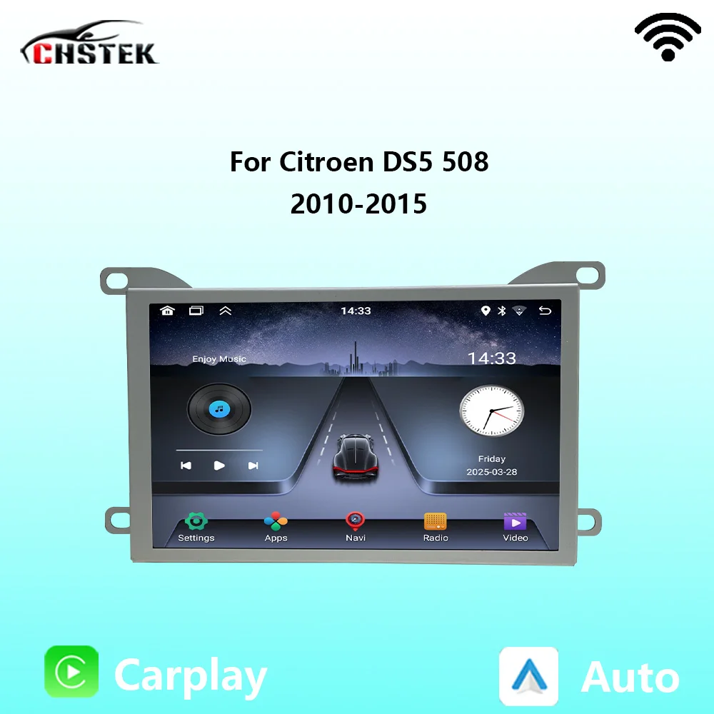 

CHSTEK Car Radio Carplay Android Auto For Citroen DS 5 508 2010-2015 DS5 Multimedia Stereo Bluetooth Navigation WIFI Autoradio