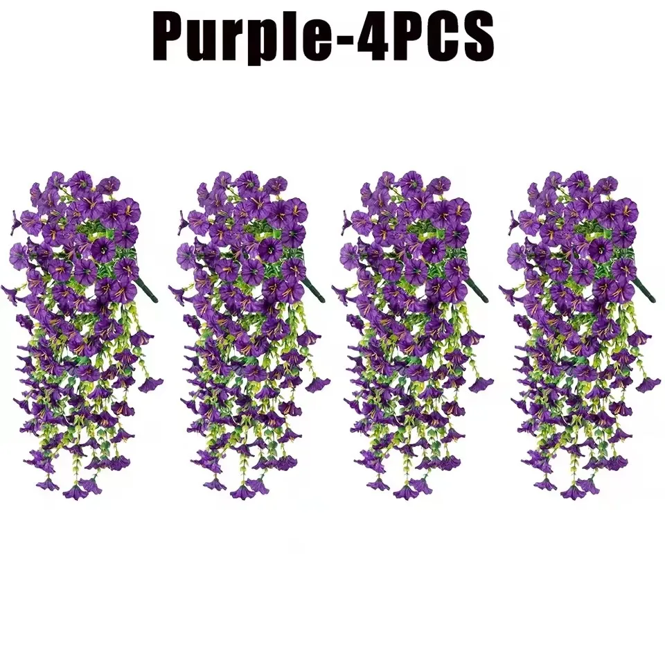1/10PCS Kunstmatige Morning Glory Hangende Bloemen Nep Bloem Outdoor Huis Tuin Muur Opknoping Petunia Planten Bruiloft Decoratie