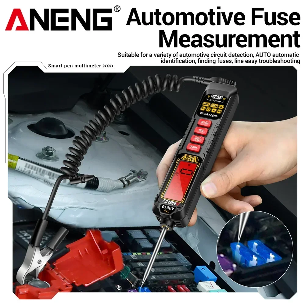 ANENG A3016 multímetro de pluma Digital inteligente 4000 recuentos AC/DC voltaje resistencia retención datos coche sonda de diagnóstico Detector pluma