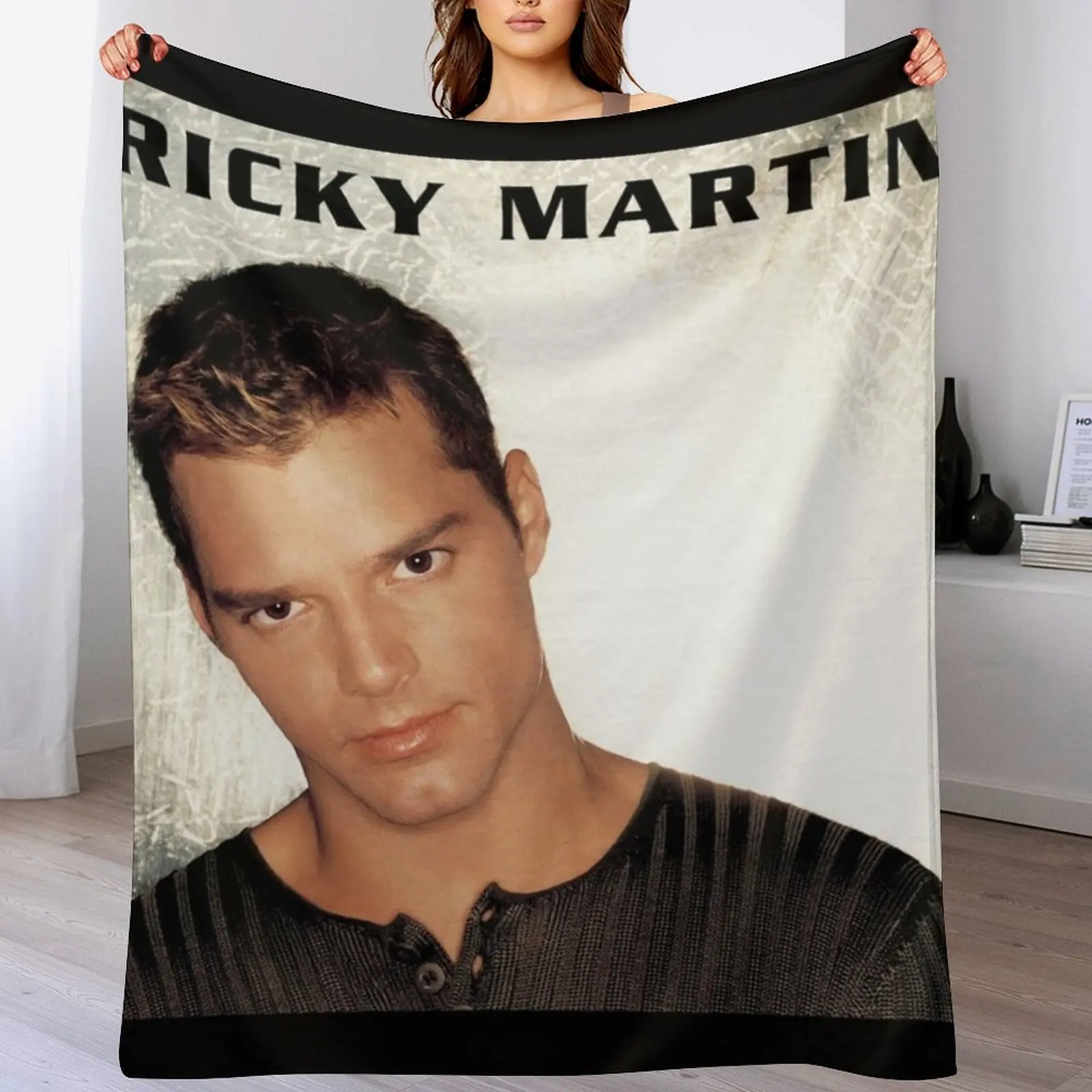 Couverture décorative multi-usages Ricky Martin, couvertures de lit, hairile