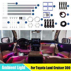 64 colori LED luce ambientale per Toyota Land Cruiser 300 2022-2023 Full Car Atmosphere Light Footwell Central Control Lamp