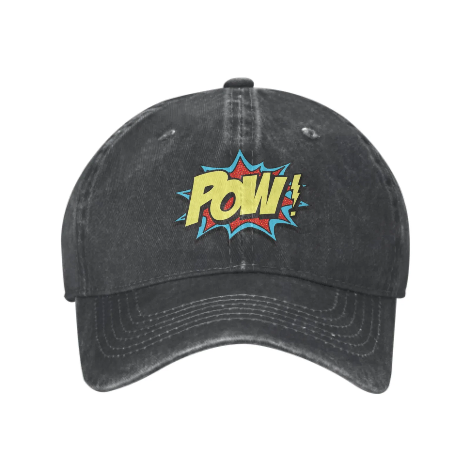 Gorra de béisbol con burbujas de cómic de dibujos animados para adultos, gorro de mezclilla de algodón puro, gorra lavada Unisex, ropa de calle ajustable, deportes al aire libre