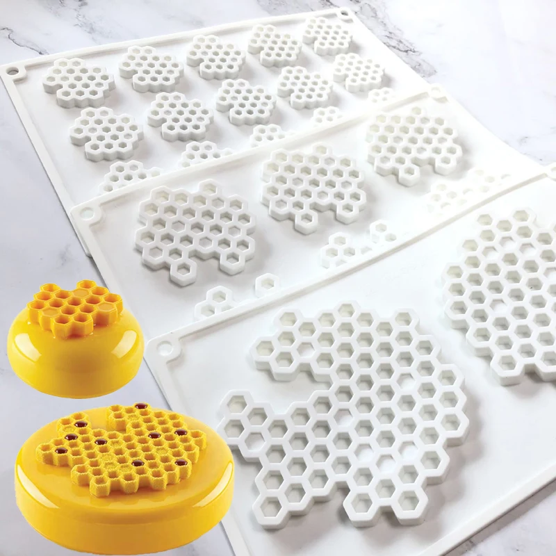 SHENHONG Bee Honeycomb Fondant Moulds Beehive Chocolate Silicone Cake Molds Dessert Decorating Bakeware Kitchen Baking Tools