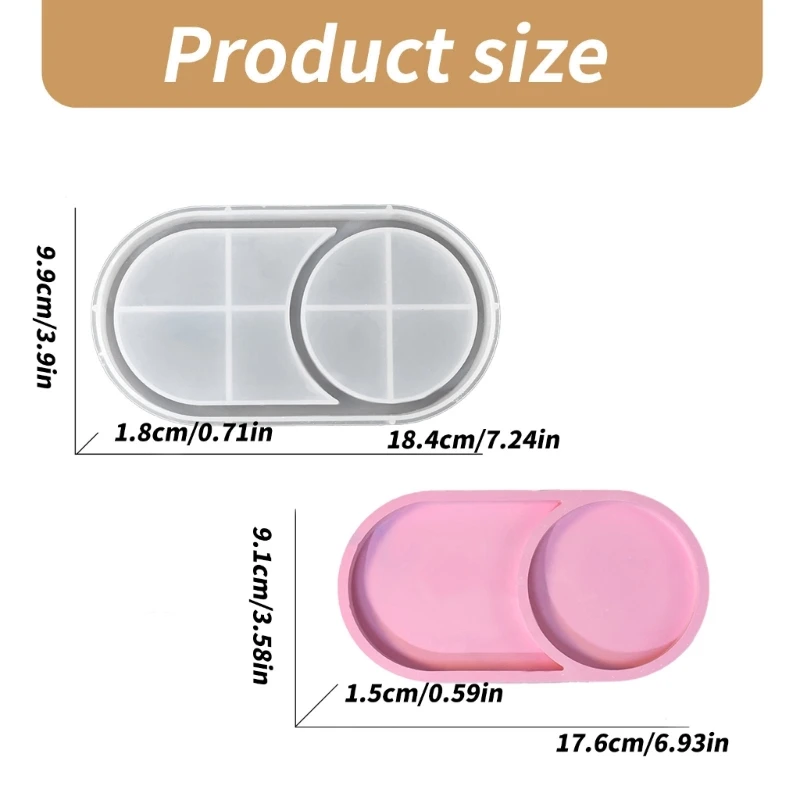 Oval Resin Casting Silicone Molds Jewelry Bead Organizers Craft Tray Moulds Dropsale