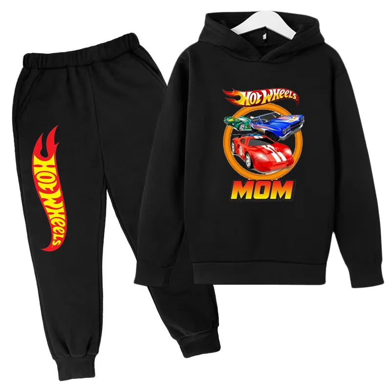 Kids Clothing Hot Wheels Car Game Printed Hoodie Coat 3-12 Yrs Boys Girls Toddler Top+pants Fashion Sweatshirt Casual Sportswear