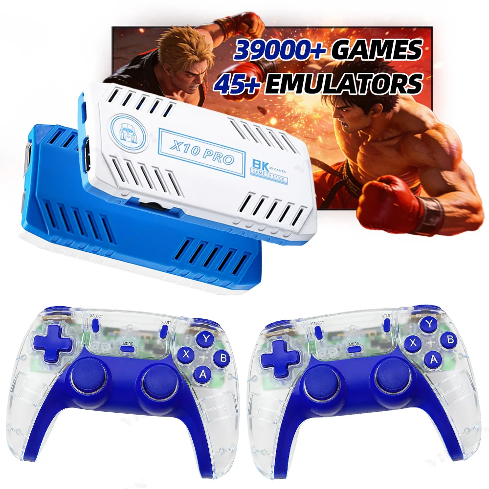 

Игровая консоль X10PRO Retro Game Stick 4K HD TV с поддержкой Plug & Play, двумя геймпадами для классических игр GB, GBA, MD, семейный подарок