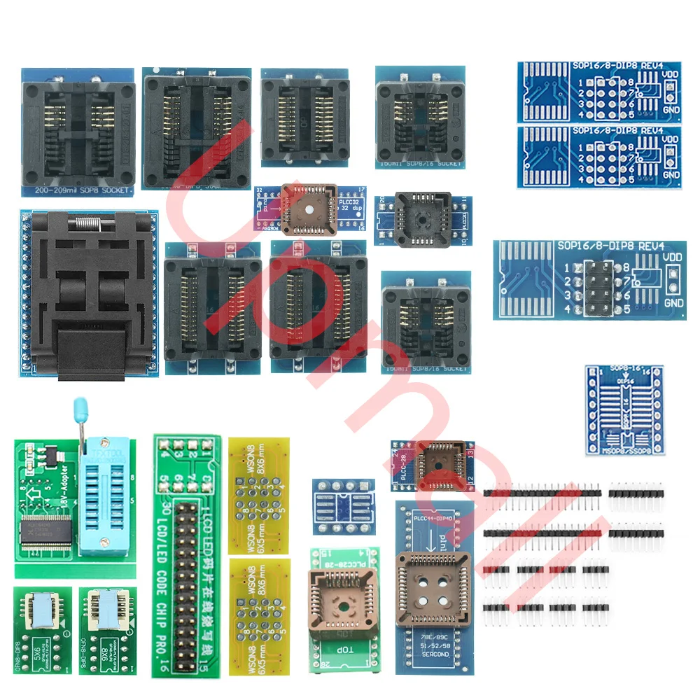 2023 XGecu T48 (TL866-3G) 30 Adapter For T48 Programmer Support 31000+ ICs for SPI/Nor/NAND Flash/EMMC BGA/TSOP/SOP/PLCC