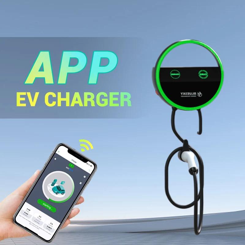 New Bluesky CDZ-O 22kw 22kW Wall-Mounted Type 2 AC Electric Charger with 5M Cable CE Certified Portable EV Charging Station