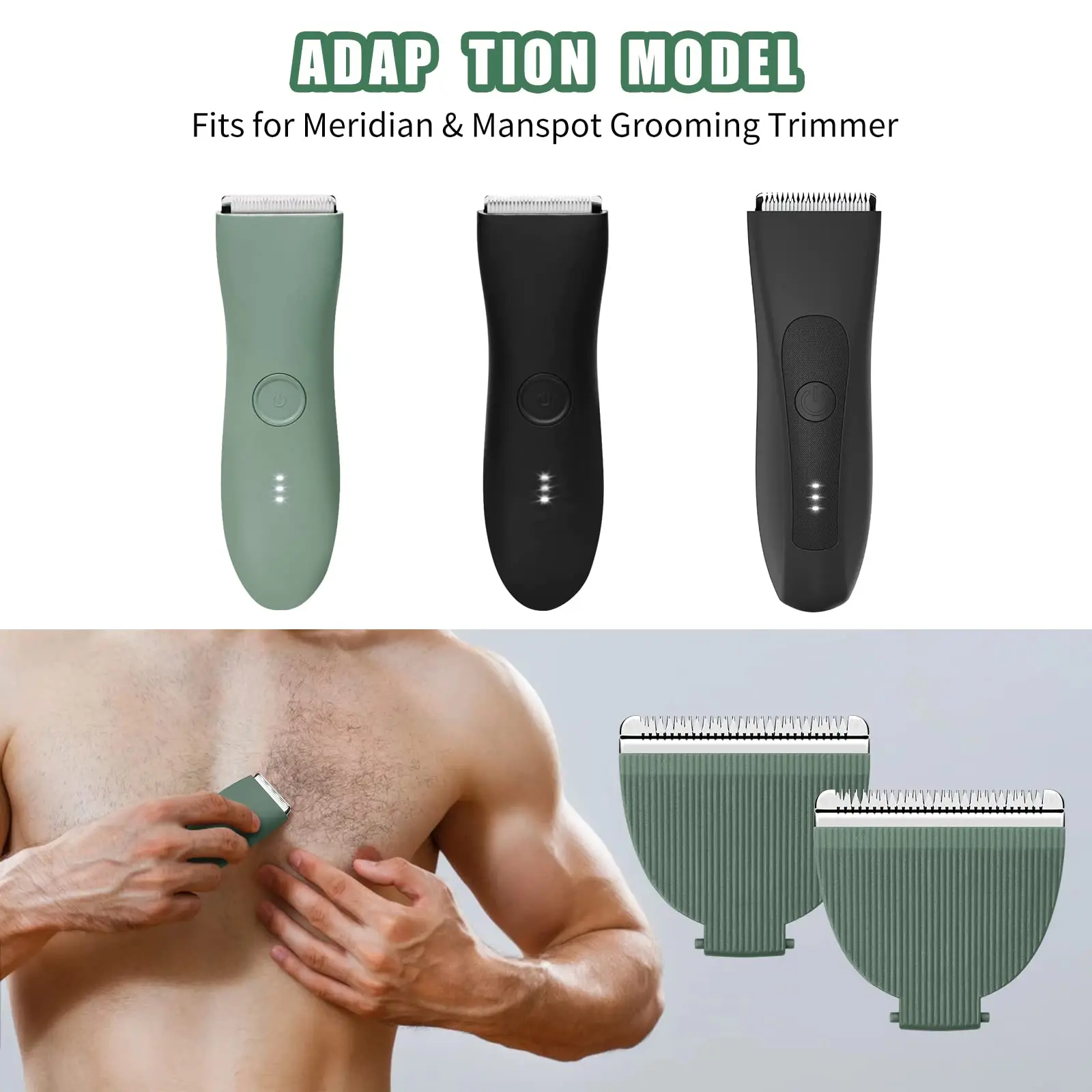 Body Hair Trimmer Blades for Men Electric Depilators Replacement Blades Compatible with Meridian Trimmer & Trimmer Plus