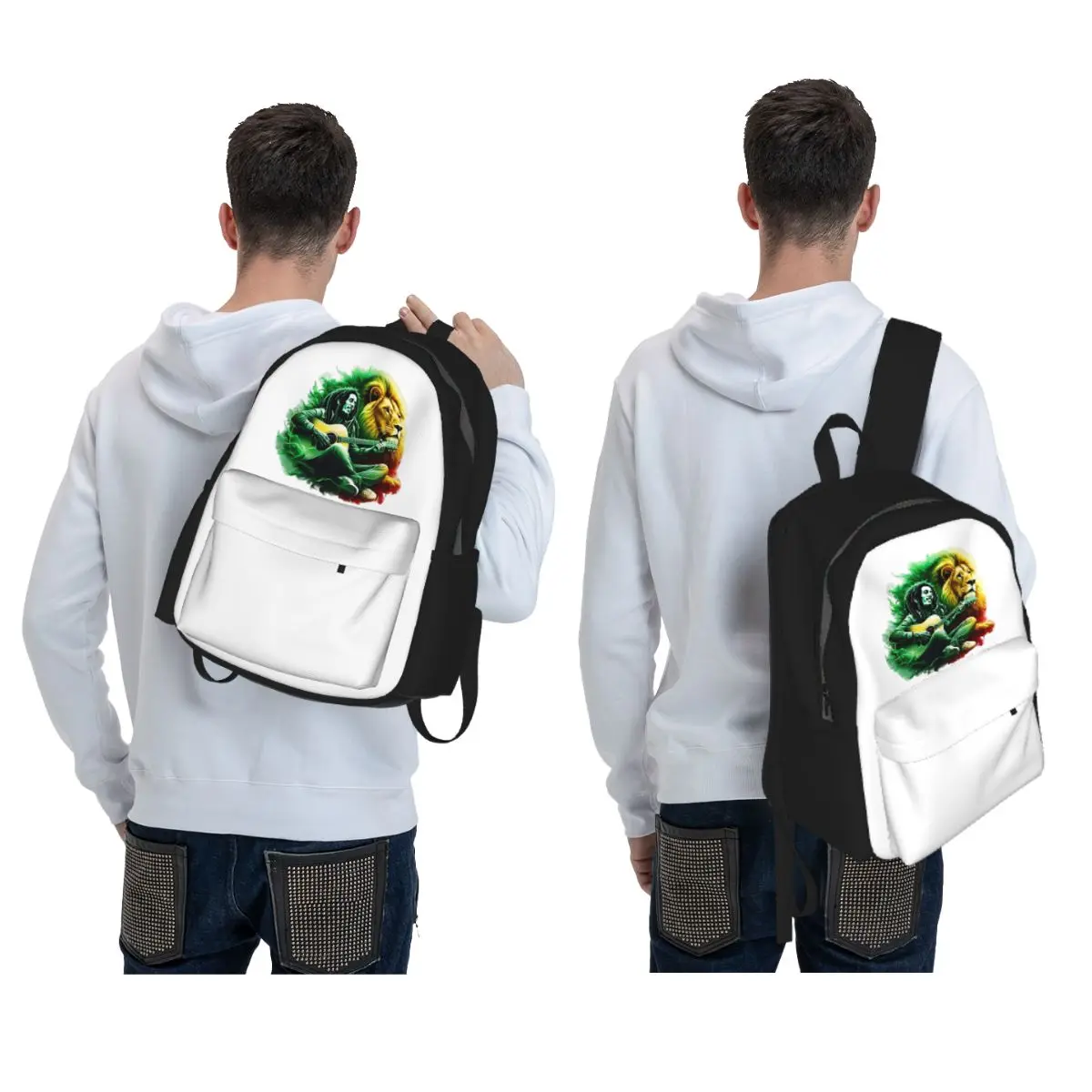 Bob Marley One Love Backpack Daypack Large Capacity Boys Girls BookBag School Bag Shoulder Bags for Men Women