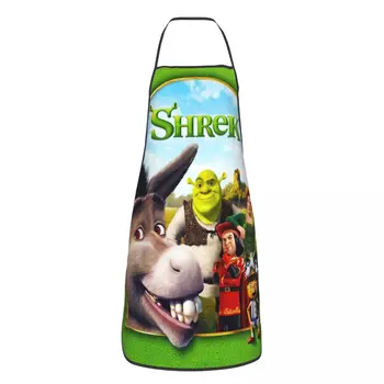 Custom Anime Comedy Film Shrek Apron for Women Men Unisex Bib Monster Movie Kitchen Cooking Tablier Cuisine Chef Baking