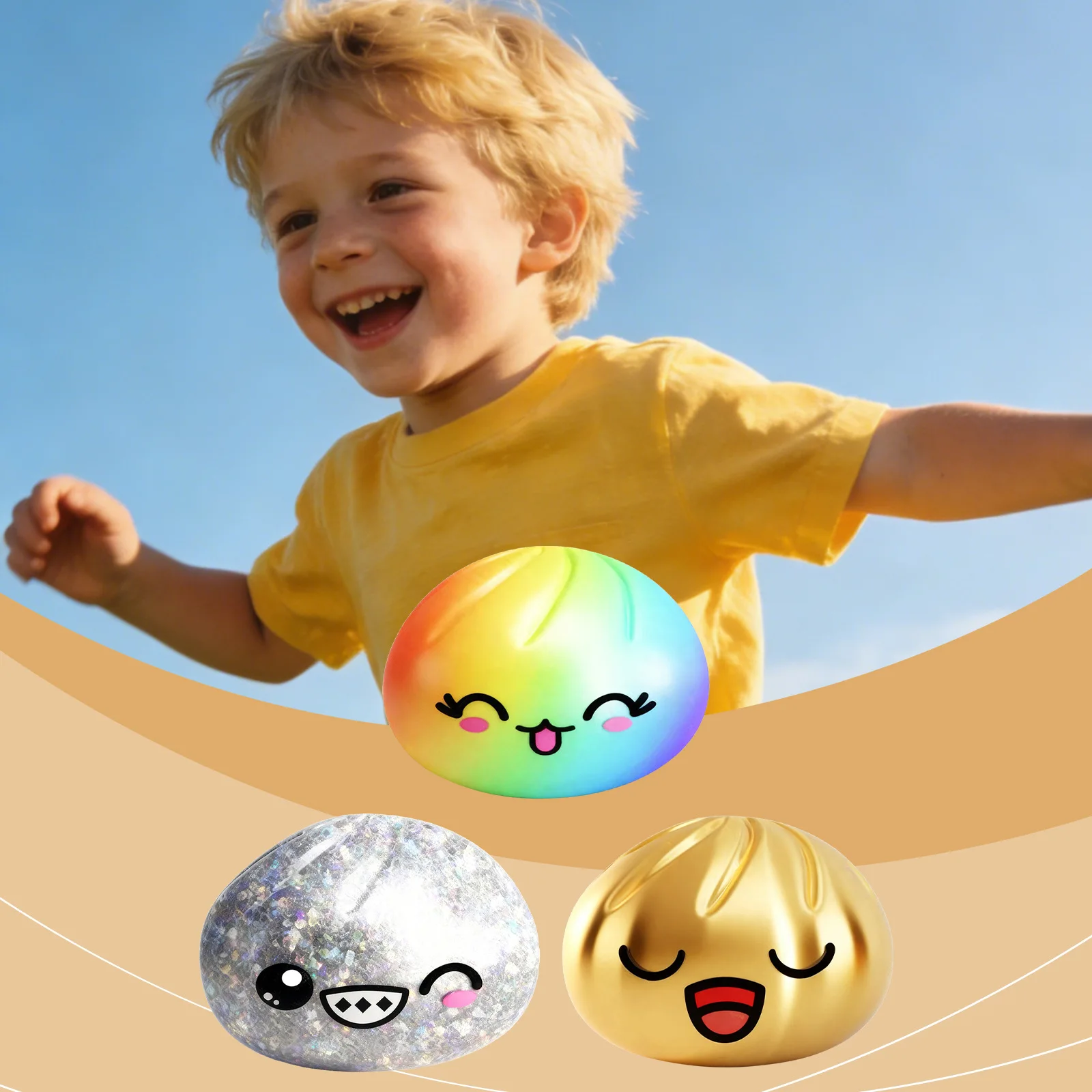 

Cute Bun Squishy Toy, Soft Food Squishy Stress Relief Toy with Fast Rebound