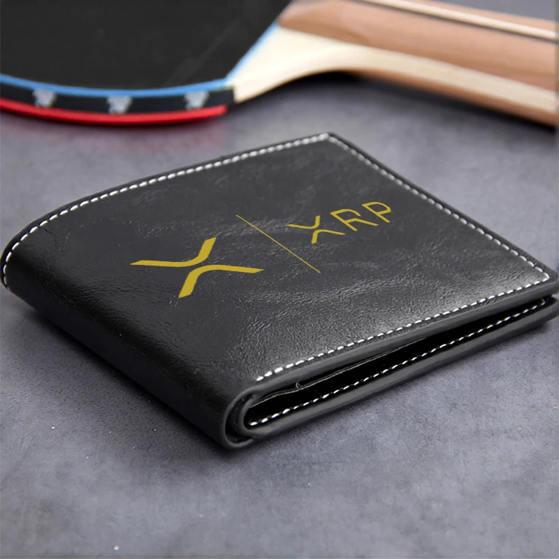 XRP Logo Embossed PU Leather Wallet Minimalist Design Lightweight Durable Business Men's Compact Wallet Premium Finish