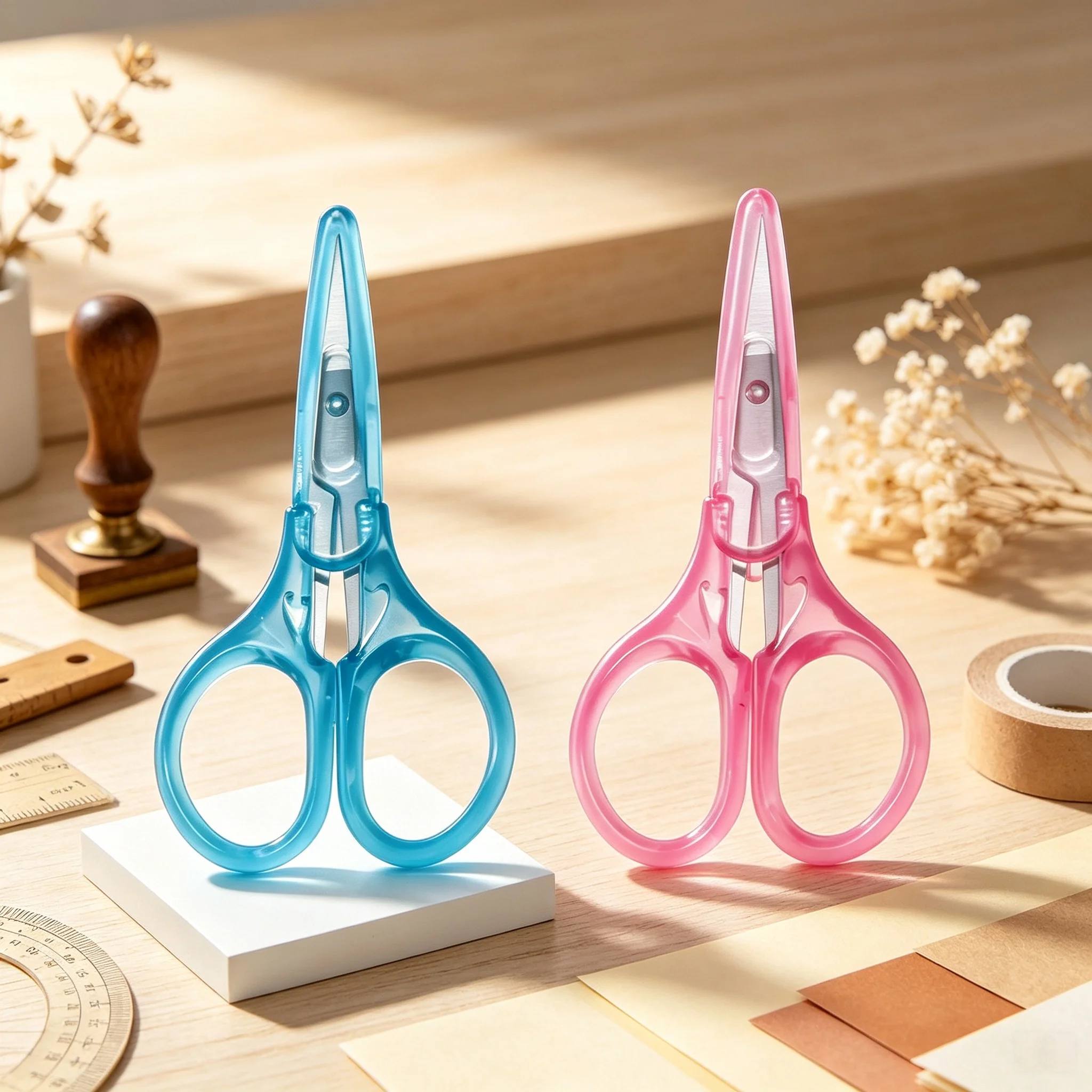 2pcs，Portable Stationery Scissors Sewing Scissors Cutting Scissors for Paper Crafts Thread Trimming DIY Art Craft Gadget