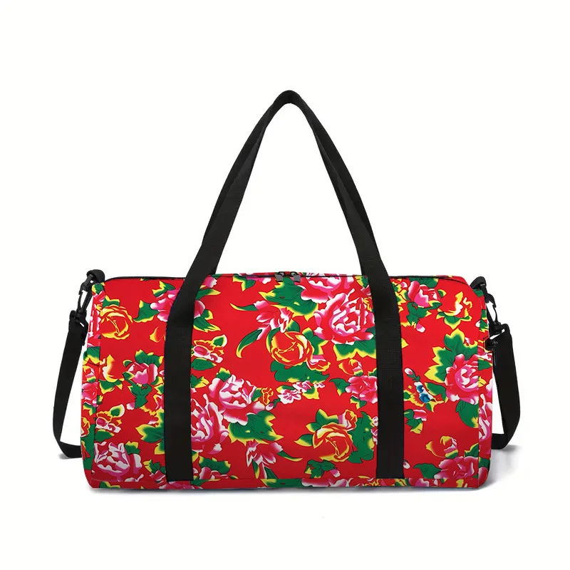 

Fashion flower grass leaf sunflower 3D Print Large Capacity Travel Bags Barrel Shape Crossbody Bag Sports Bags Gym Yoga Bag