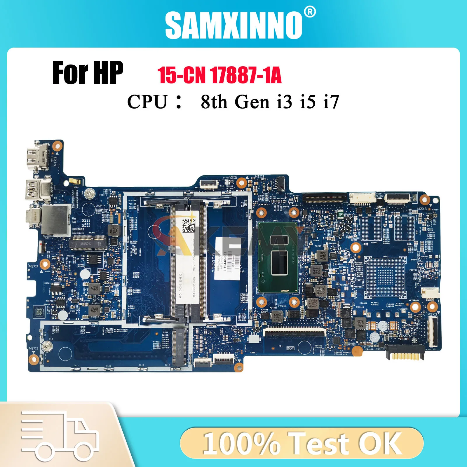 

17887-1A With i5-8250U i7-8550U CPU DDR4 For HP Envy 15-CN 15M-CN Laptop Motherboard 100% Fully Tested