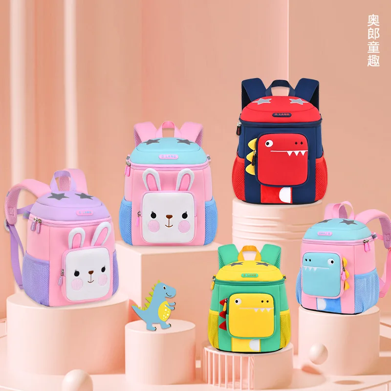 Primary School Students Children Cartoon Cute Backpacks New Girls Rabbit Boys Dinosaur Fashion Large Capacity Bucket Bag Hots