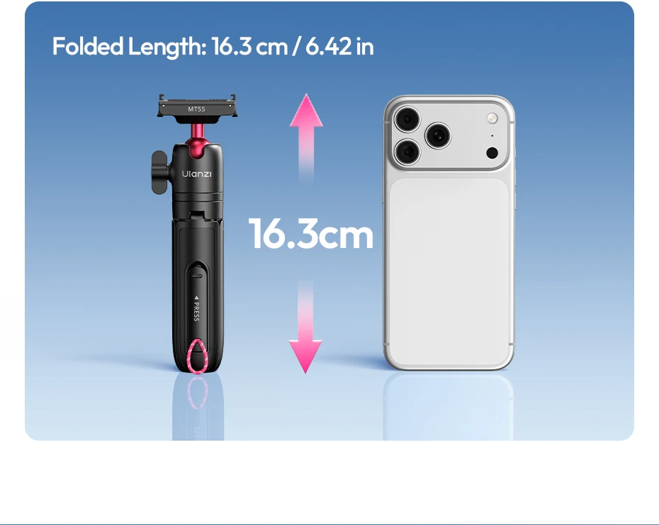 Ulanzi MT55 SnapGo Mini Selfie-Stick Stativ Overhead Mantis Rucksackhalterung für DJI Action6/Nano für Insta360 Go Ultra für Reisen – Detail 12