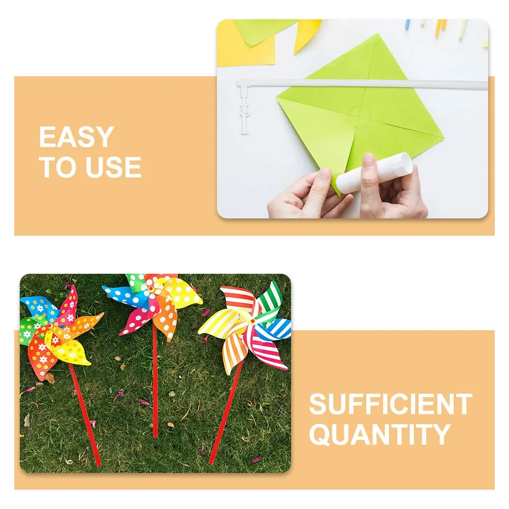 20 قطعة قضبان طاحونة الصلبة الأبيض والأحمر البلاستيك لتقوم بها بنفسك الدولاب العصي استبدال أجزاء لحديقة طاحونة اكسسوارات الحرفية #5