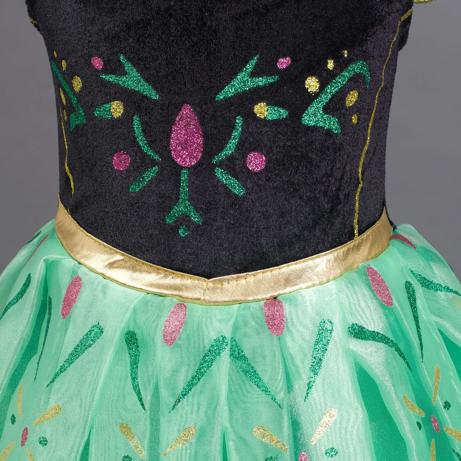 Disney Frozen Anna Princess Cosplay Dress Girls Kids Halloween Carnival Birthday Disneyland Stage Performance Fancy Gown view 5