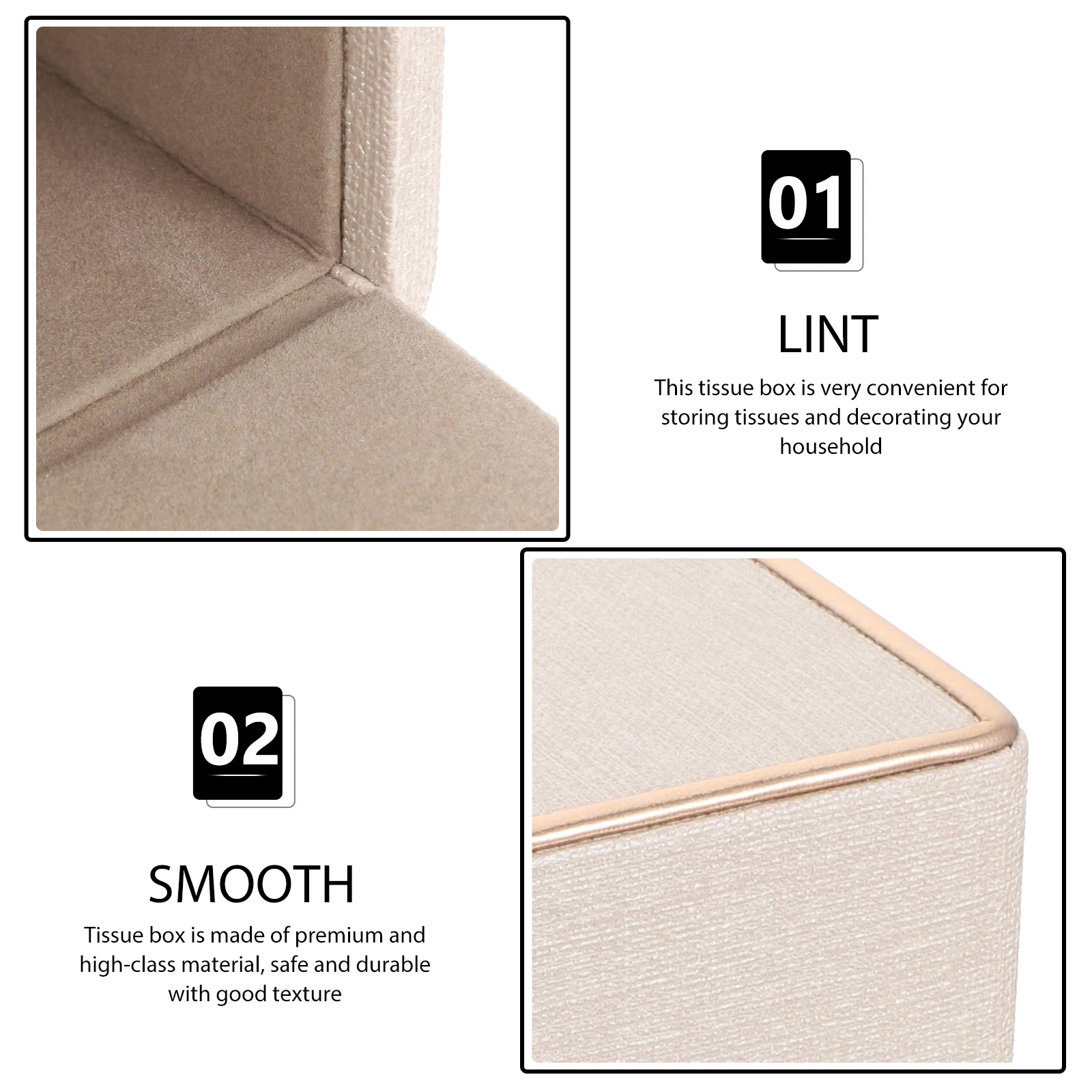 

Premium Tissue Box Cover Rectangular Household Storage Holder Office Home Hotel Decorative Napkin Case Vintage Style