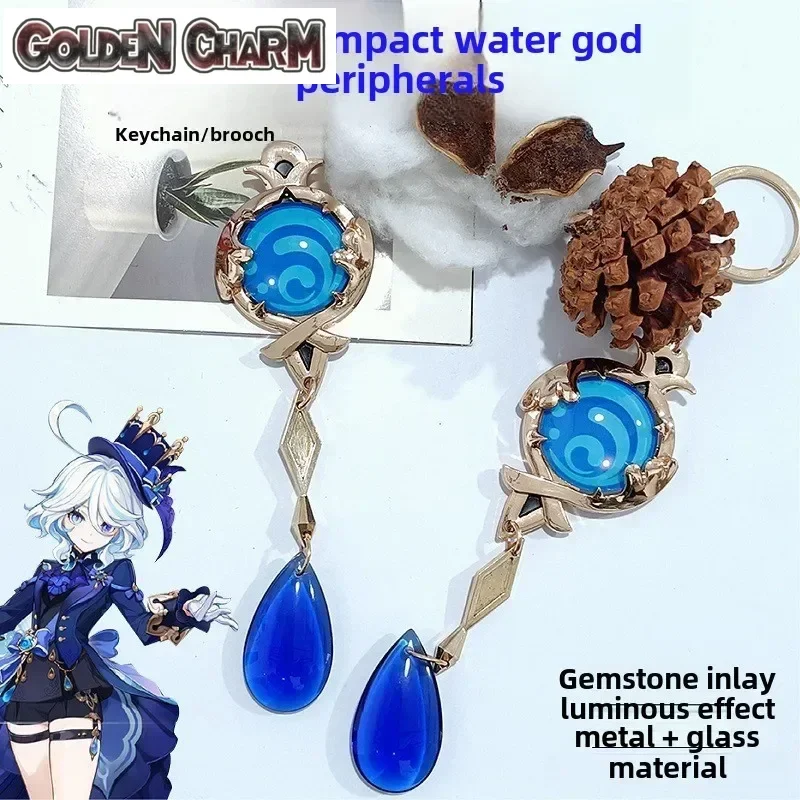 Game Genshin Impact Furina Cosplay Themed Bag Keychain Backpack Props Anime JK Bag Pendant Halloween Carnival Party Prop Gifts