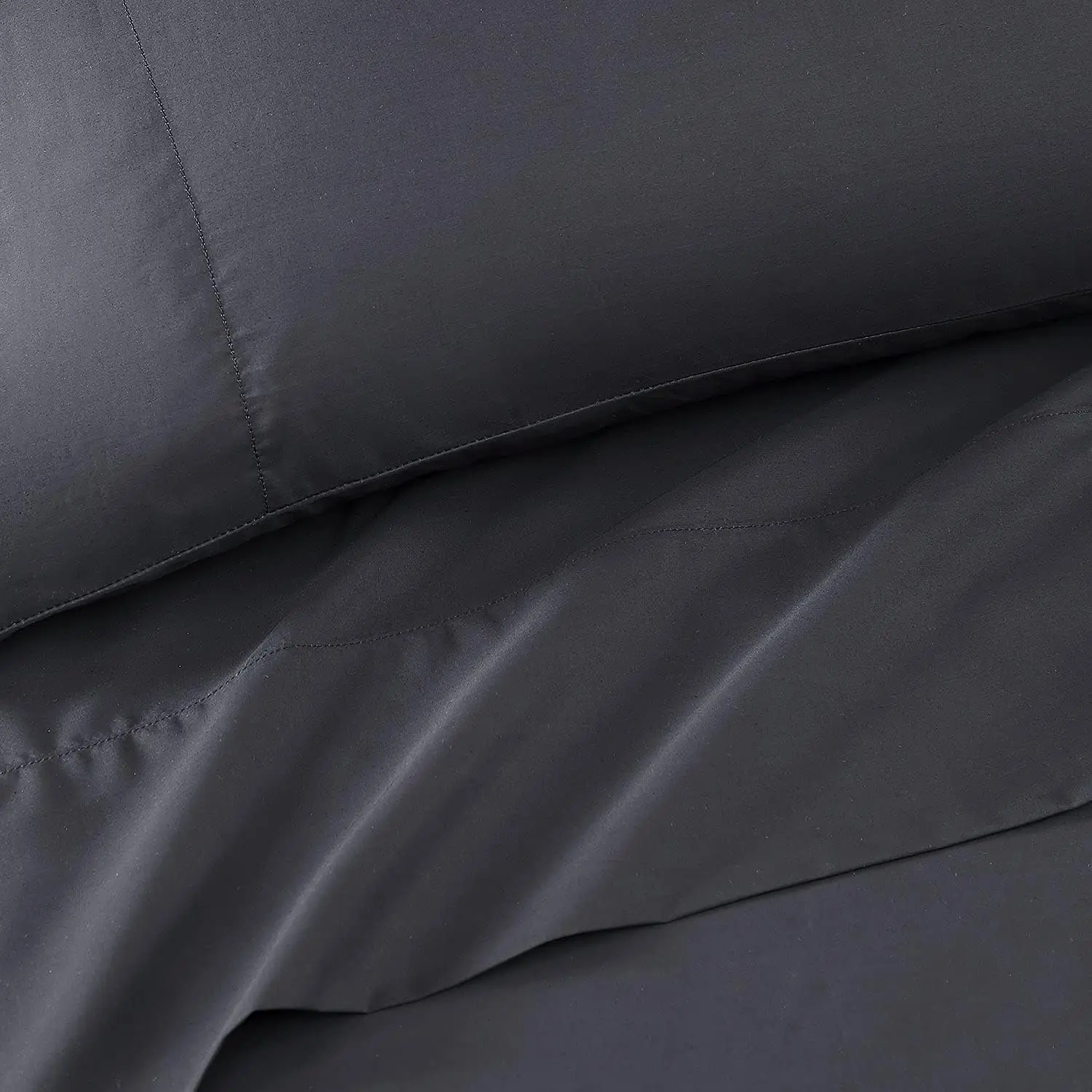 Ultra Percale Sheet Set, 100% ELS Giza Egyptian Cotton, All Natural, Flat, Fitted, and 2 Pillow Cases (Carbon, King)