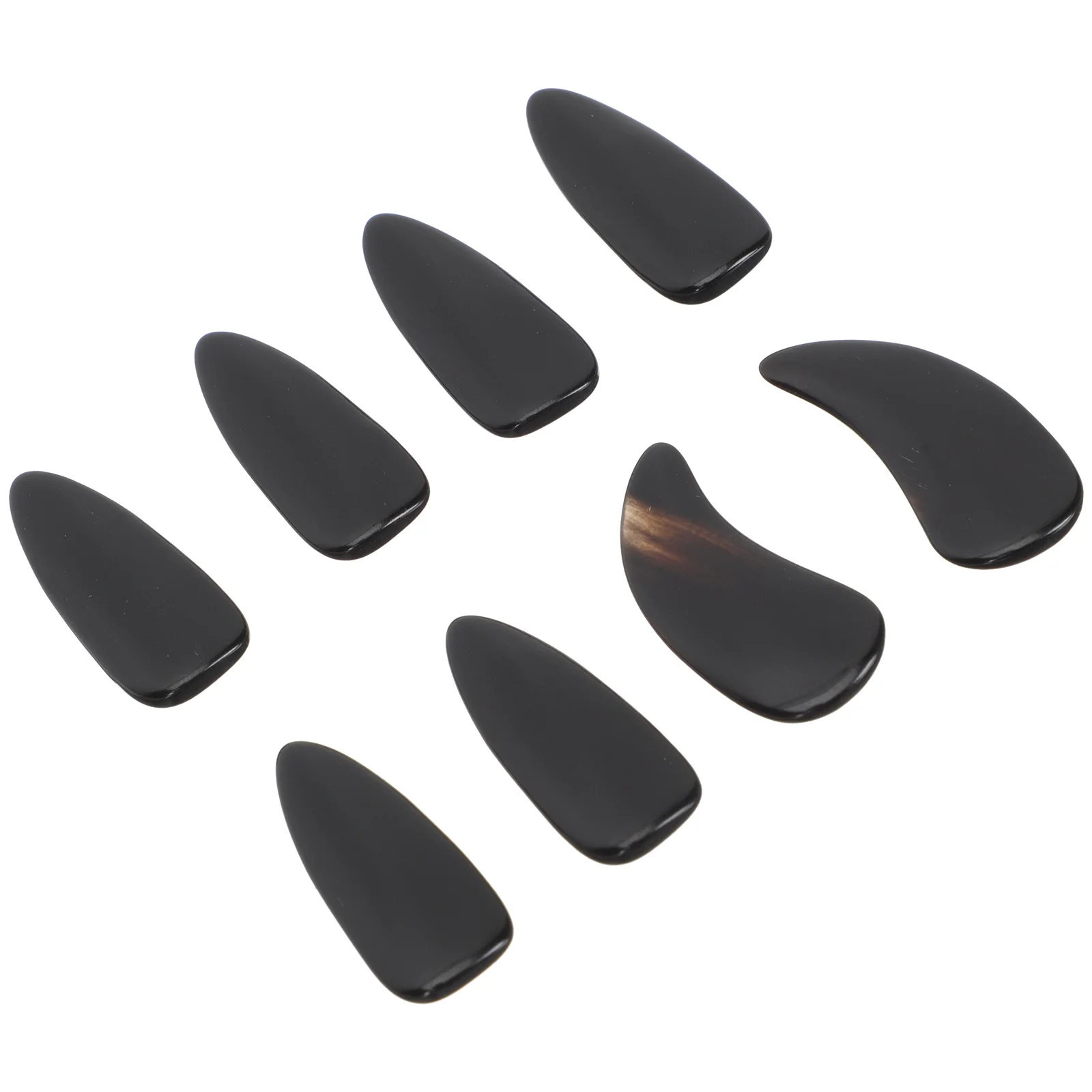 8 Pcs False Nails Fingertip Protection Covers Protectors Fake Supplies Black Practice Child