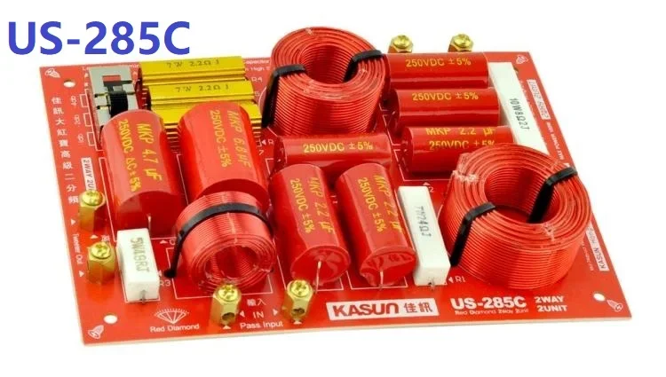 1 pezzi Kasun Red Diamond Series US-285C divisore di frequenza per altoparlanti a 2 vie di alta qualità Audio Crossover punto consigliato 2850Hz