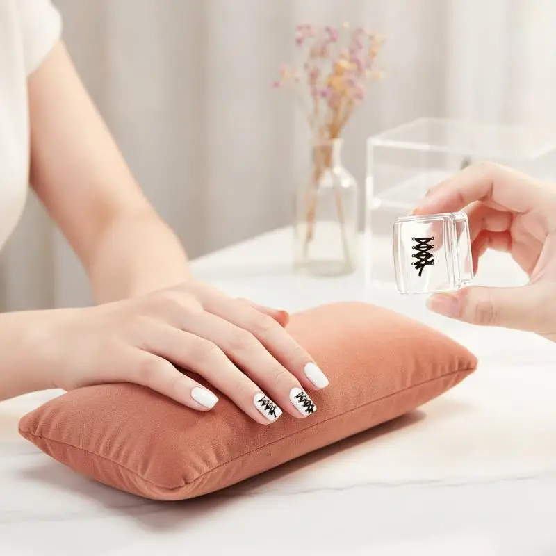 Square Nails Art Stamping Plates Reusable Transparent Silicone French Manicure Set Easy Operate for Home DIY Nail Polish