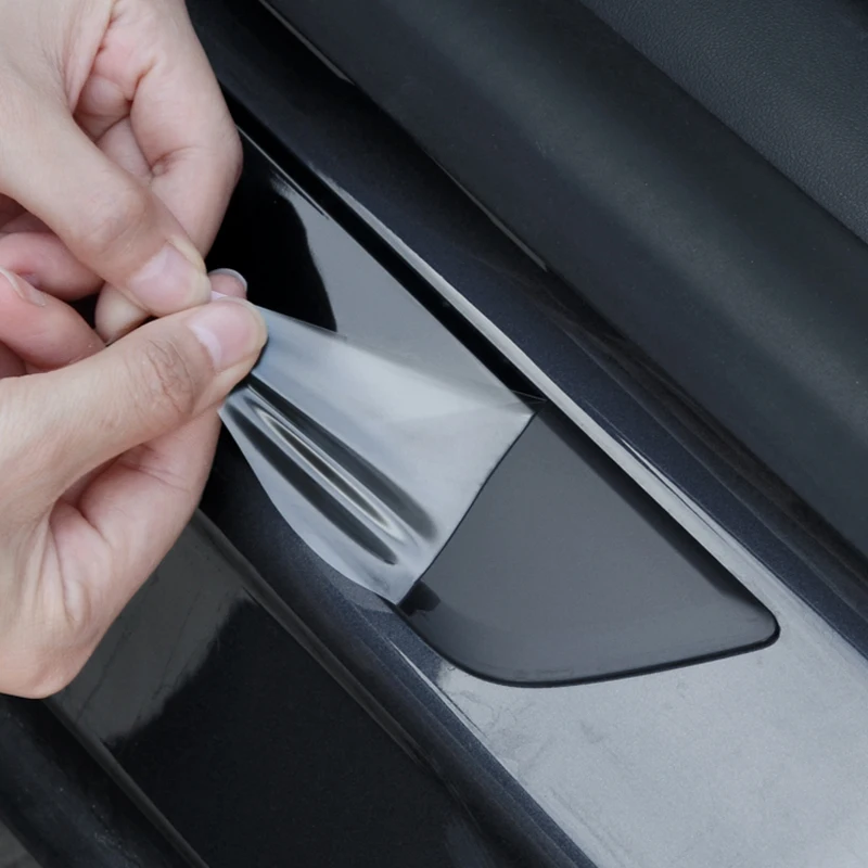 Geeignet für Tesla Model YL/Model Y/3 Türschwellenfolie, TPU-Lackschutzfolie, kratzfeste Folie, Innenausstattung - 4 Stück – Detail 4
