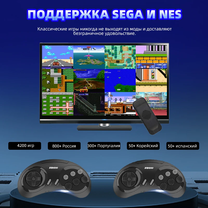 16-bit Wireless Console For SEGA NES Genesis Game Stick HDMI