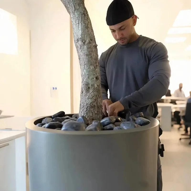 نباتات اصطناعية نباتات بوعاء داخلي شجرة اصطناعية كمان ورقة شجرة التين اللبخ Lyrata صديقة للبيئة