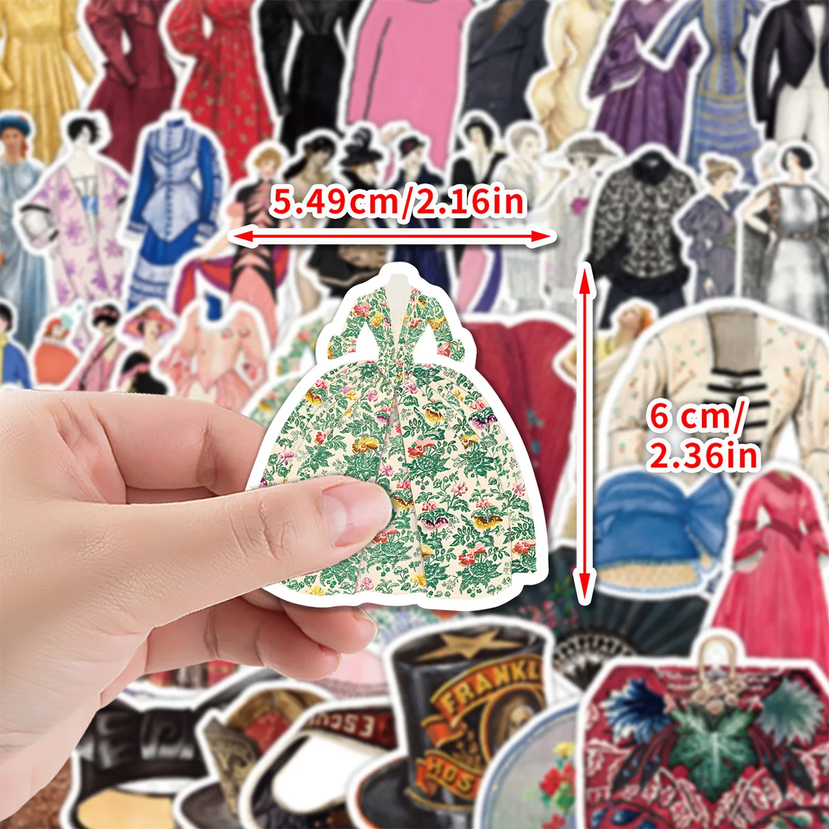 European Classical Fashion Stickers 50Pcs Waterproof Self-Adhesive Decorative for Cups Laptops Vintage Style view 5