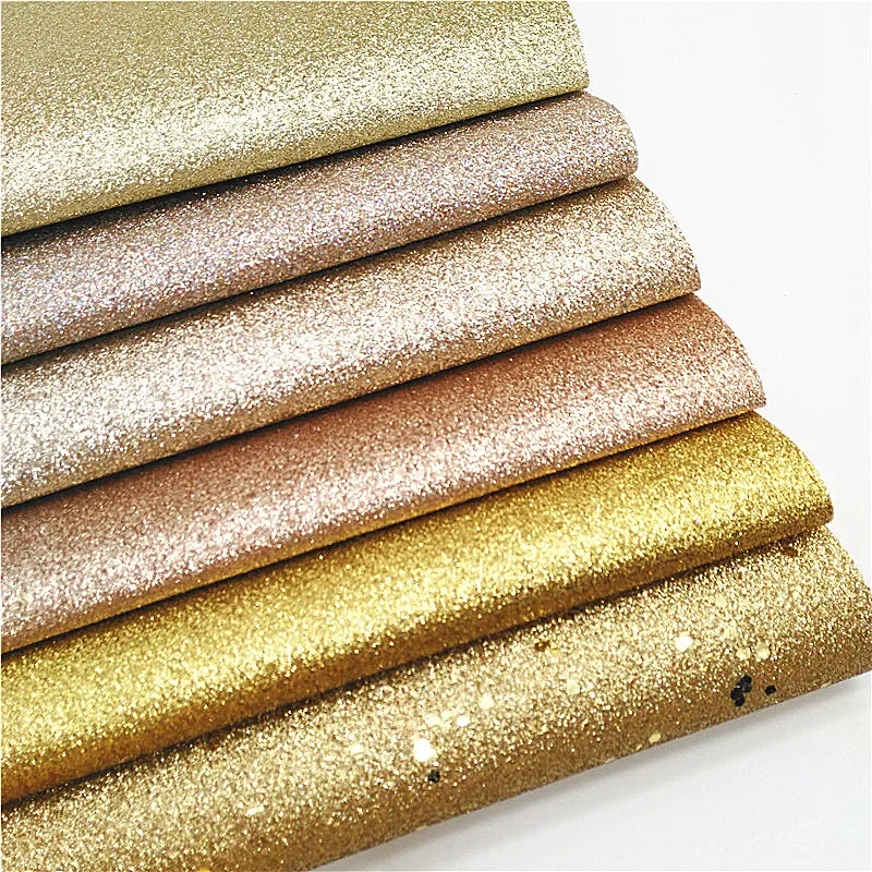 Vari fogli di pelle glitterata luccicante oro tessuto finto glitterato per orecchini con fiocchi tessuto glitterato fai da te per fatti a mano