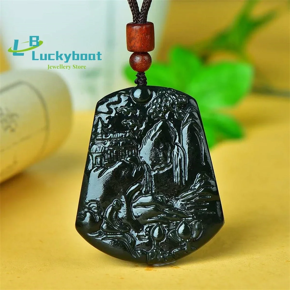 

Натуральный фирменный кулон Hetian Qingyu Shanshui простой и элегантный, персонализированный, модный и универсальный для мужчин и женщин