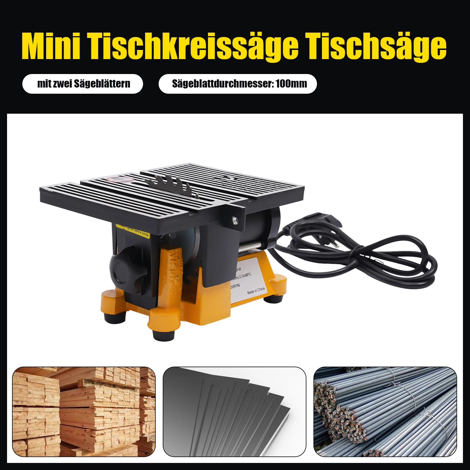 Mini Portable Benchtop Table Saw 4500RPM  for Multifunctional Electric Wood Cutting Machine for DIY Woodworking