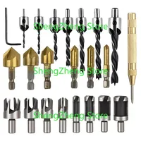 23Pcs Countersink Drill Bit Set Heavy Duty Chamfer  Multiple Size Step  Wear Resistant Punching