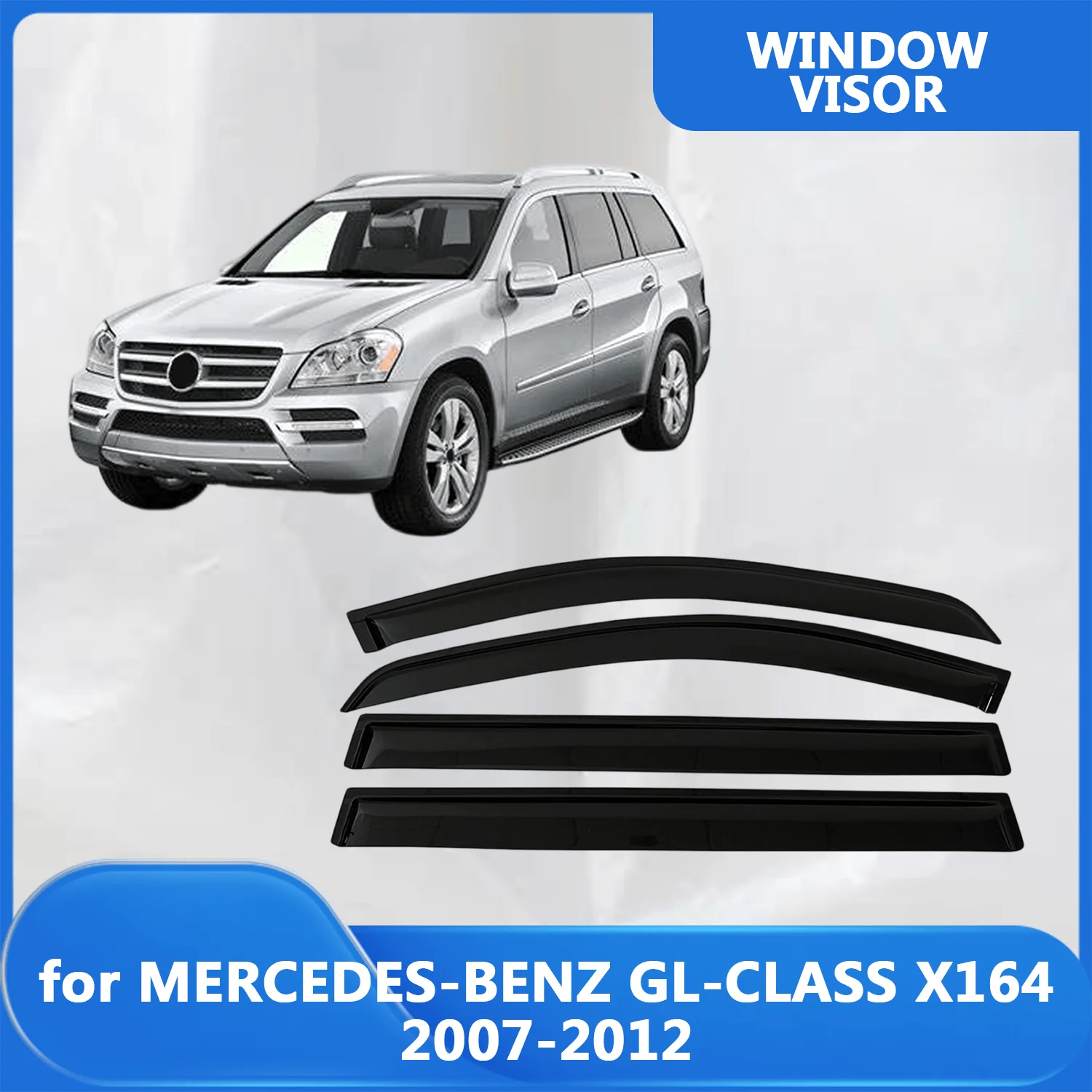 

Window Visor for MERCEDES-BENZ GL-CLASS X164 2007 2008 2009 2010 2011 2012 Wind Deflectors Rain Guards Door Visor Vent