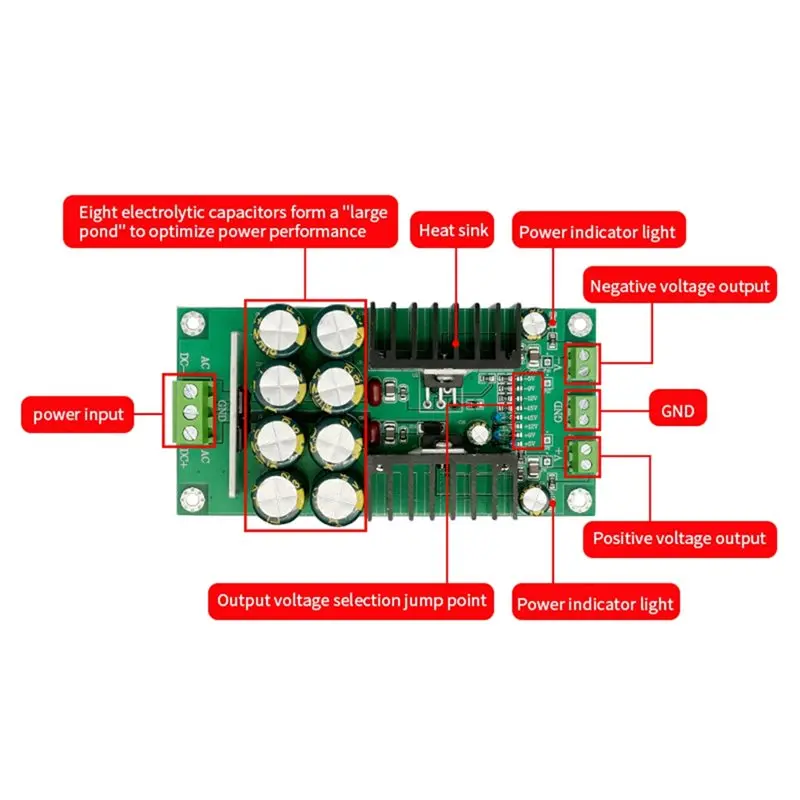 [NEW A09R!】 High Current 1Mv High Power Linear Power Supply Module± 3A, Ultra-Low Ripple Positive And Negative Voltage Dual Powe