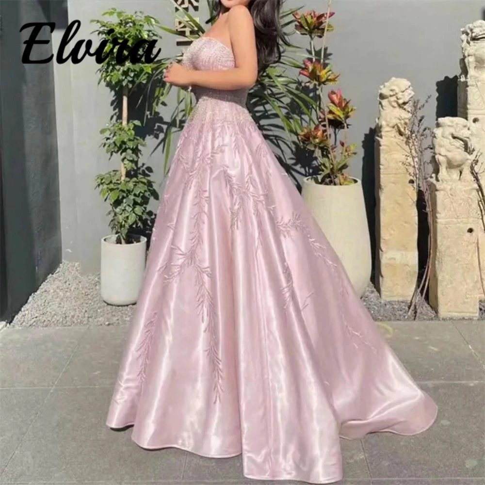 Customized Simple Boat Neck Appliques Lace Pleats A-Line Women Evening Dresses Sleeveless Backless Floor-Length Sweep Train Prom