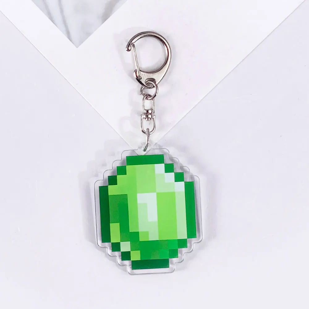 لعبة الطوطم من Undying أبل ستيف الماس لطيف سلسلة مفاتيح مصنوعة من الأكريليك الملحقات حقيبة كرتونية سحرية على ظهره قلادة هدايا للأصدقاء