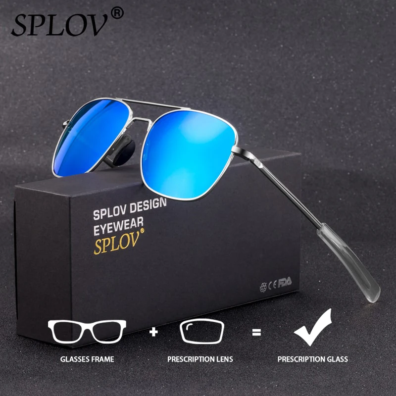 

SPLOV поляризационные солнцезащитные очки по рецепту, модная дизайнерская оправа для пилота, индивидуальные прогрессивные линзы по рецепту, солнцезащитные очки для вождения